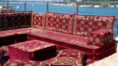 L Shaped Floor Cushions, Floor Sofa Set, Arabic Jalsa Set, Turkish Sofa