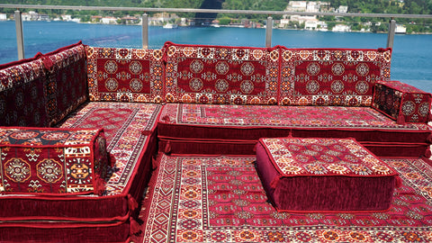 L Shaped Floor Cushions, Floor Sofa Set, Arabic Jalsa Set, Turkish Sofa