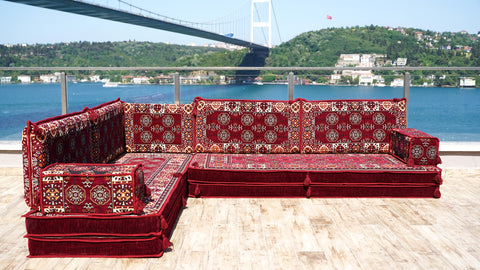 L Shaped Floor Cushions, Floor Sofa Set, Arabic Jalsa Set, Turkish Sofa