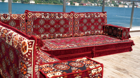 L Shaped Floor Cushions, Floor Sofa Set, Arabic Jalsa Set, Turkish Sofa