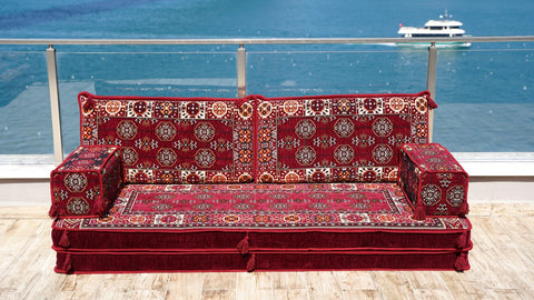 8 Thickness Loveseat, Floor Cushions Set, Arabic Majlis Set