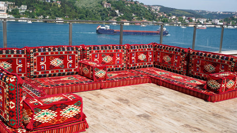 U Shaped Floor Sofa Set, Arabic Majlis Set, Turkish Sofa Seating