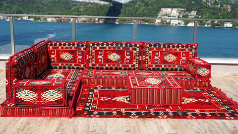 8 Thickness L Shape Sofa, Floor Cushions, Turkish Sofa, Arabic Majlis Seating Sofa