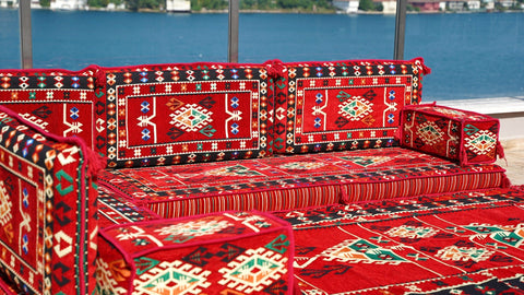 8 Thickness L Shape Sofa, Floor Cushions, Turkish Sofa, Arabic Majlis Seating Sofa