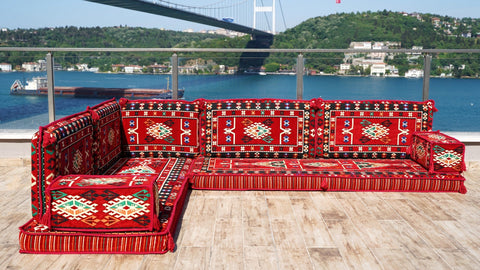 8 Thickness L Shape Sofa, Floor Cushions, Turkish Sofa, Arabic Majlis Seating Sofa