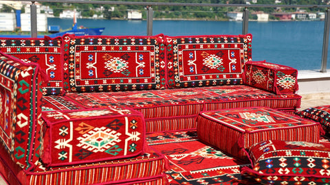 8 Thickness L Shape Sofa, Floor Cushions, Turkish Sofa, Arabic Majlis Seating Sofa