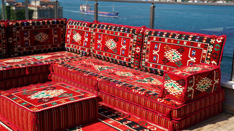 8 Thickness L Shape Sofa, Floor Cushions, Turkish Sofa, Arabic Majlis Seating Sofa