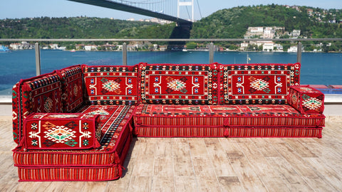 8 Thickness L Shape Sofa, Floor Cushions, Turkish Sofa, Arabic Majlis Seating Sofa