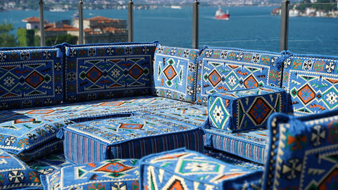 U Shaped Turkish Seating Sofa Set, Arabic Majlis Sofa, Arabic Jalsa Set