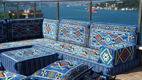 L Shaped Moroccan Sofa, Arabic Majlis, Turkish Sofa Seating