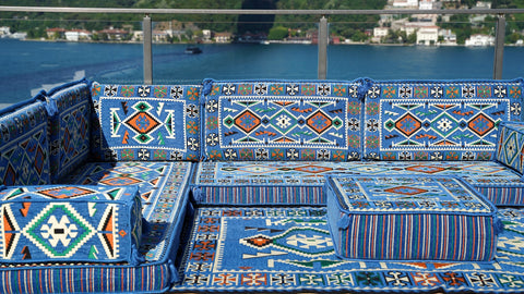 L Shaped Moroccan Sofa, Arabic Majlis, Turkish Sofa Seating