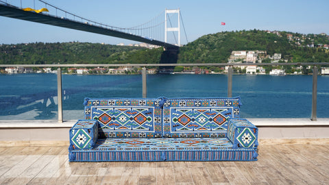 Loveseat Sofa, Arabic Majlis, Turkish Seating Cushions Set