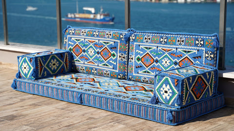 Loveseat Sofa, Arabic Majlis, Turkish Seating Cushions Set