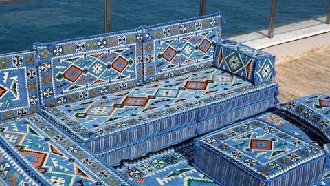 L Shaped Moroccan Sofa, Arabic Majlis, Turkish Sofa Seating