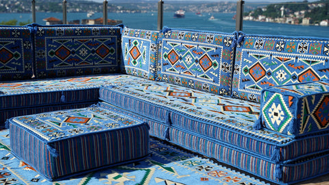 L Shaped Moroccan Sofa, Arabic Majlis, Turkish Sofa Seating