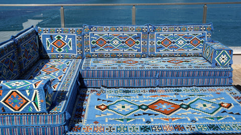 L Shaped Moroccan Sofa, Arabic Majlis, Turkish Sofa Seating