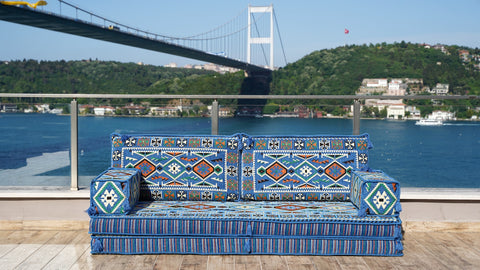 Loveseat Sofa, Arabic Majlis, Turkish Seating Cushions Set
