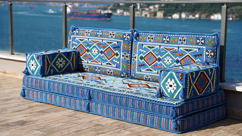 Loveseat Sofa, Arabic Majlis, Turkish Seating Cushions Set