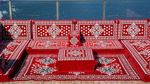 U Shaped Floor Sofa Set, Arabic Majlis Set, Turkish Seating Cushions