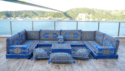 8 Thickness U Sofa Set, Handmade Arabic Sofa, Moroccan Sofa, Turkish Seating