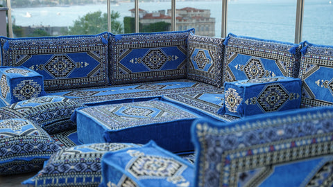 8 Thickness U Sofa Set, Handmade Arabic Sofa, Moroccan Sofa, Turkish Seating