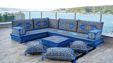 8 Thickness L Shape Sofa, Arabic Jalsa, Floor Seating Set, Majlis Sofa