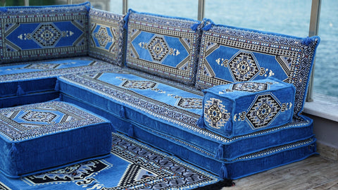 8 Thickness L Shape Sofa, Arabic Jalsa, Floor Seating Set, Majlis Sofa