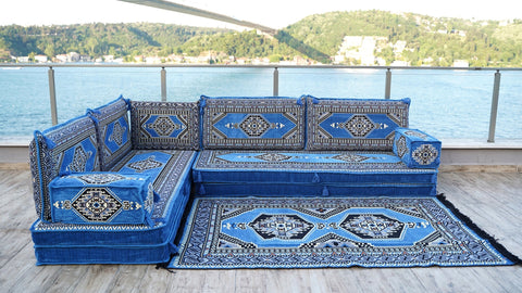 8 Thickness L Shape Sofa, Arabic Jalsa, Floor Seating Set, Majlis Sofa