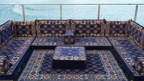 Arabic Floor Sofa Set, U Shaped Arabic Majlis, Oriental Sofa Set