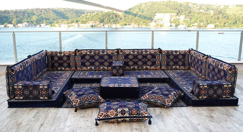 8 Thickness U Sofa Set, Arabic Floor Sofa Set, Arabic Majlis, Oriental Sofa Set