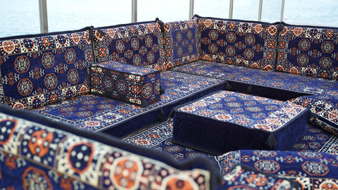 Arabic Floor Sofa Set, U Shaped Arabic Majlis, Oriental Sofa Set