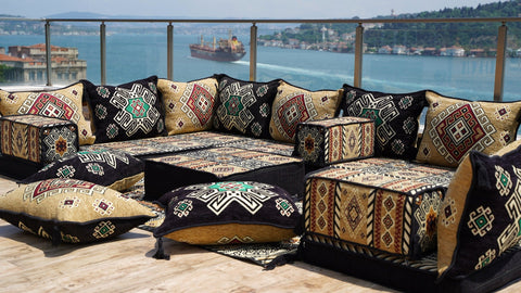 8 Thickness U Sofa Set, Arabic Majlis Seating, Oriental Sofa, Moroccan Sofa