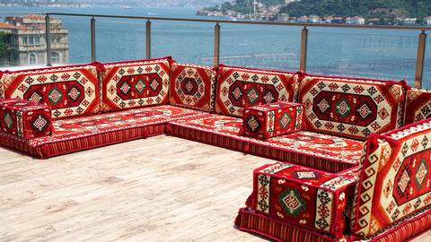 8 Thickness U Sofa Set, Floor Sofa Set, Arabic Majlis, Moroccan Sofa Set