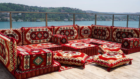 8 Thickness U Sofa Set, Floor Sofa Set, Arabic Majlis, Moroccan Sofa Set