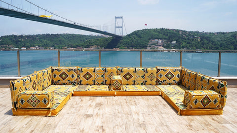 8 Thickness U Sofa Set, Oriental Sofa, Arabic Majlis, Floor Cushions, Moroccan Sofa
