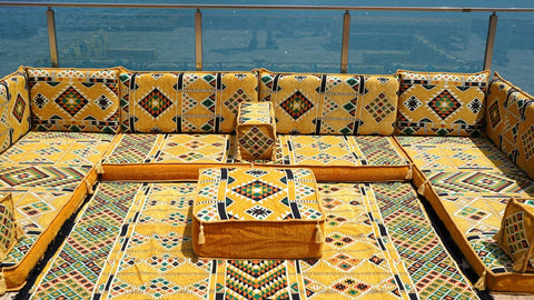 8 Thickness U Sofa Set, Oriental Sofa, Arabic Majlis, Floor Cushions, Moroccan Sofa