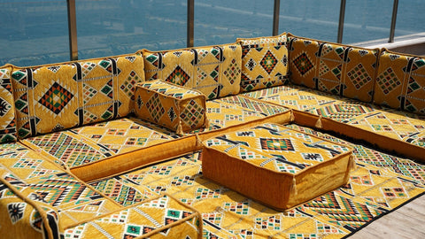 8 Thickness U Sofa Set, Oriental Sofa, Arabic Majlis, Floor Cushions, Moroccan Sofa