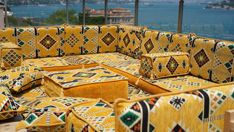 8 Thickness U Sofa Set, Oriental Sofa, Arabic Majlis Seating, Floor Cushions, Moroccan Sofa