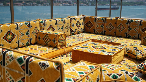 8 Thickness U Sofa Set, Oriental Sofa, Arabic Majlis Seating, Floor Cushions, Moroccan Sofa