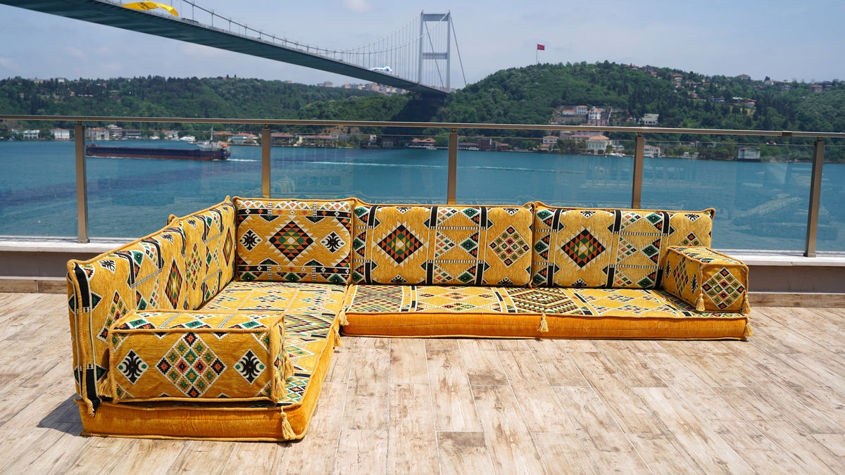 8 Thickness L Shape Sofa, Moroccan Sofa, Floor Cushions, Arabic Floor Sofa Set