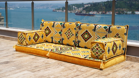 Loveseat Sofa, Floor Cushions, Arabic Majlis Sofa