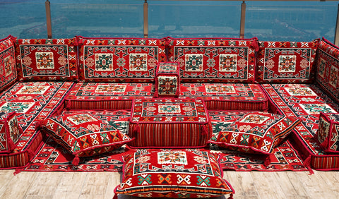 U Shaped Arabic Sofa, Moroccan Sofa Set, Turkish Floor Seating