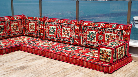 8 Thickness L Shape Sofa, Moroccan Sofa, Arabic Jalsa, Oriental Sofa Set