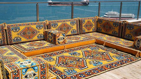 U Shaped Arabic Sofa, Moroccan Sofa Set, Turkish Sofa Seating