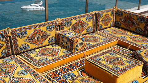 U Shaped Arabic Sofa, Moroccan Sofa Set, Turkish Sofa Seating