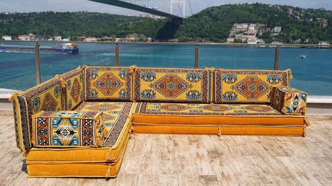 8 Thickness L Shape Sofa, Turkish Seating Pillows, Arabic Jalsa, Arabic Majlis