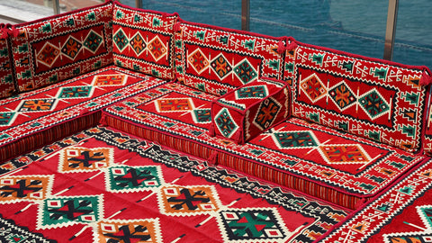 U Shaped Arabic Sofa, Moroccan Sofa Set, Turkish Sofa, Floor Cushions