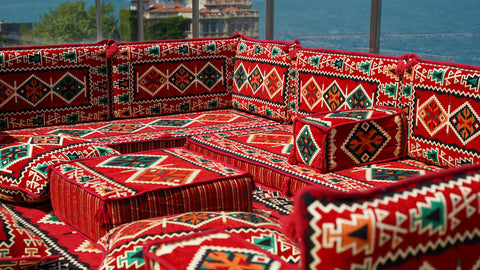 U Shaped Arabic Sofa, Moroccan Sofa Set, Turkish Sofa, Floor Cushions