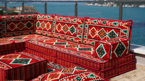 L Shaped Moroccan Sofa, Arabic Jalsa Set, Arabic Majlis Sofa