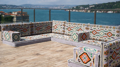 8 Thickness U Sofa Set, Moroccan Sofa, Floor Seating Set, Turkish Sofa Seating